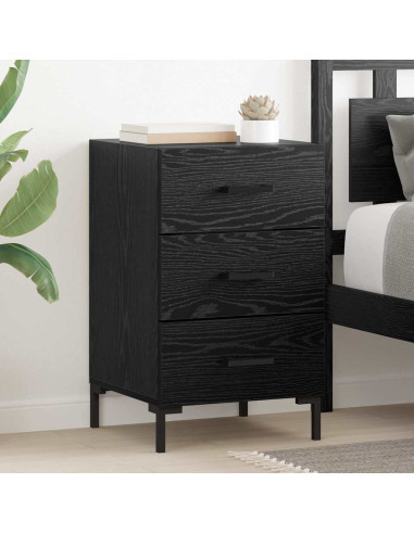 Armadio da Notte Rovere Nero 40 x 40 x 66 cm Legno multistrato