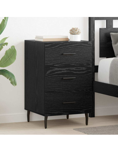 Armadio da Notte Rovere Nero 40 x 40 x 66 cm Legno multistrato