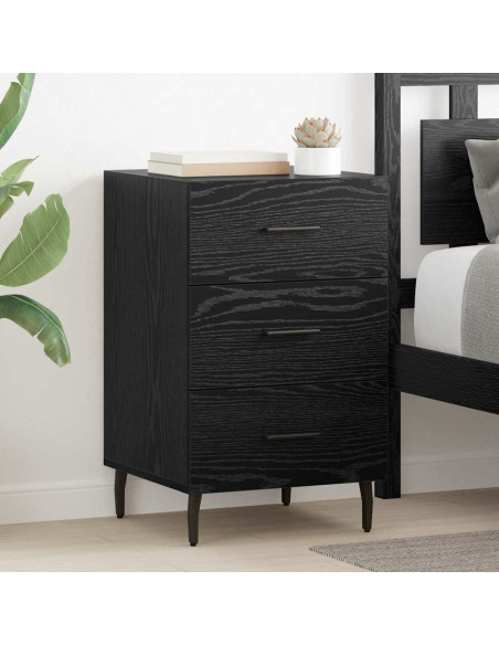 Armadio da Notte Rovere Nero 40 x 40 x 66 cm Legno multistrato