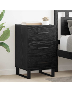 Armadio da Notte Rovere Nero 40 x 40 x 66 cm Legno multistrato