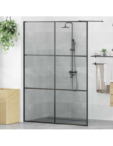 Parete Doccia Walk-in Nero 140 x 195 cm vetro temperato