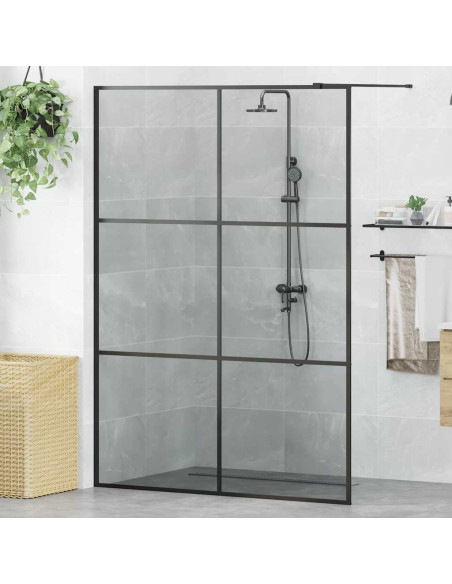 Parete Doccia Walk-in Nero 140 x 195 cm vetro temperato
