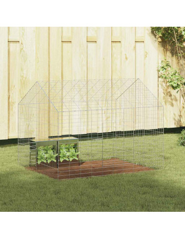 Gabbia per Conigli Argento 400 x 78 x 78 cm Acciaio zincato