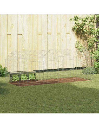 Gabbia per Conigli Argento 400 x 78 x 78 cm Acciaio zincato