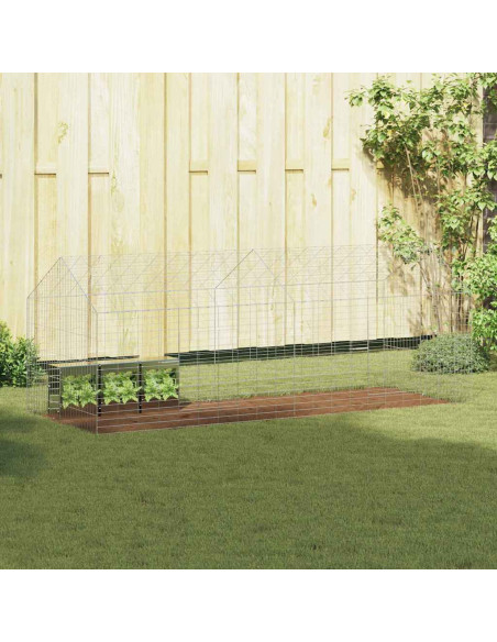 Gabbia per Conigli Argento 400 x 78 x 78 cm Acciaio zincato