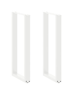 Gambe per tavolo da bar a forma di U 2 pz bianche 50x(100-101) cm in acciaio