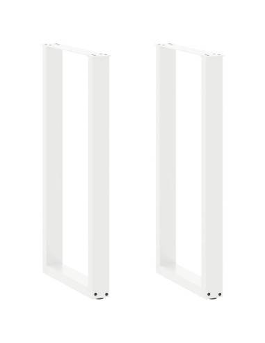 Gambe per tavolo da bar a forma di U 2 pz bianche 50x(100-101) cm in acciaio