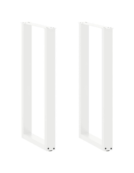 Gambe per tavolo da bar a forma di U 2 pz bianche 50x(100-101) cm in acciaio