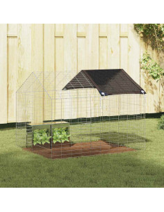 Gabbia per Conigli Argento 400 x 78 x 78 cm Acciaio zincato