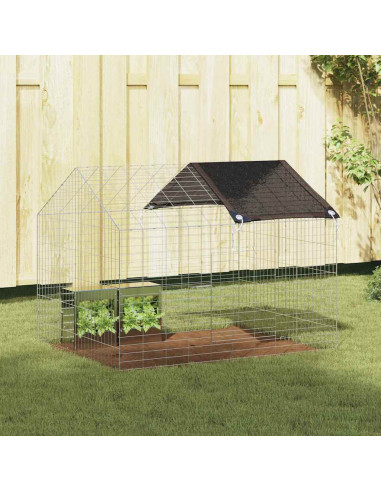 Gabbia per Conigli Argento 400 x 78 x 78 cm Acciaio zincato