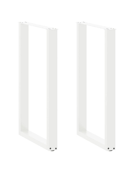 Gambe per tavolo da bar a forma di U 2 pz bianche 60x(100-101) cm in acciaio
