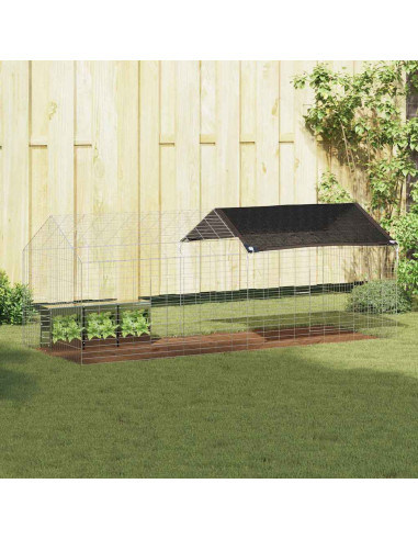 Gabbia per Conigli Argento 400 x 78 x 78 cm Acciaio zincato