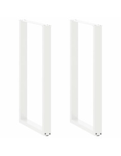 Gambe per tavolo da bar a forma di U 2 pz bianche 60x(110-111) cm in acciaio