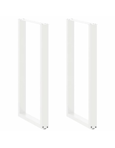 Gambe per tavolo da bar a forma di U 2 pz bianche 60x(110-111) cm in acciaio