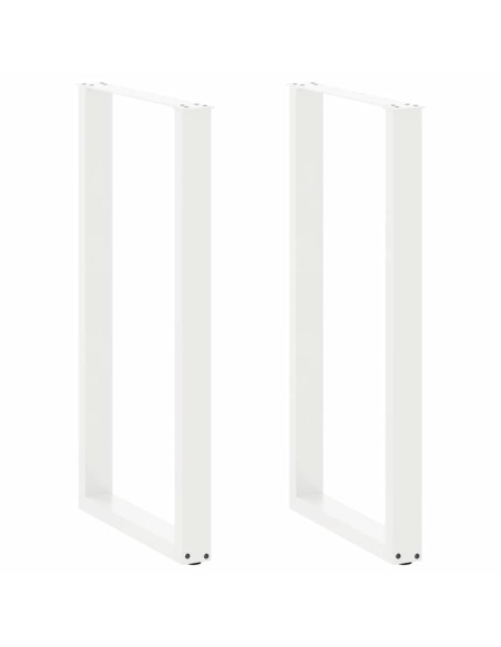 Gambe per tavolo da bar a forma di U 2 pz bianche 60x(110-111) cm in acciaio