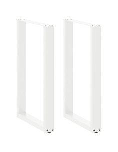 Gambe per tavolo da bar a forma di U 2 pz bianche 60x(90-91) cm in acciaio