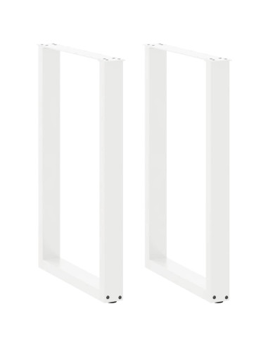 Gambe per tavolo da bar a forma di U 2 pz bianche 60x(90-91) cm in acciaio