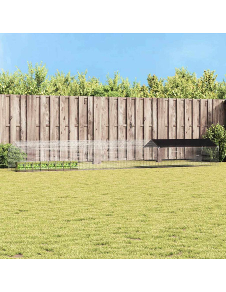 Gabbia per Conigli Argento 400 x 78 x 78 cm Acciaio zincato