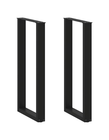 Gambe per tavolo da bar a forma di U 2 pz nere 40x(100-101) cm in acciaio