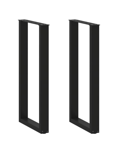 Gambe per tavolo da bar a forma di U 2 pz nere 40x(100-101) cm in acciaio