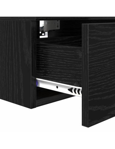 Armadio da Notte Rovere Nero 34 x 30 x 20 cm Legno multistrato