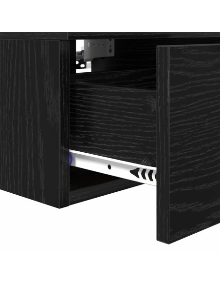 Armadio da Notte Rovere Nero 34 x 30 x 20 cm Legno multistrato