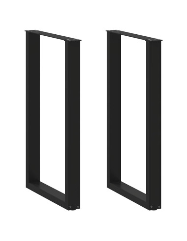 Gambe per tavolo da bar a forma di U 2 pz nere 60x(100-101) cm in acciaio