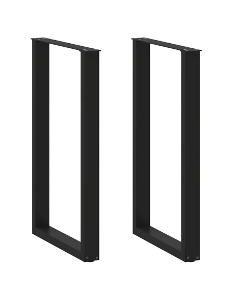Gambe per tavolo da bar a forma di U 2 pz nere 60x(100-101) cm in acciaio