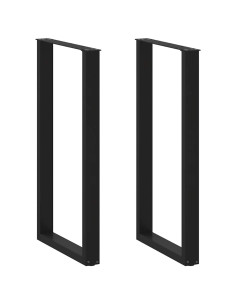 Gambe per tavolo da bar a forma di U 2 pz nere 60x(110-111) cm in acciaio
