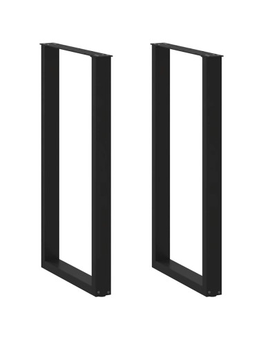 Gambe per tavolo da bar a forma di U 2 pz nere 60x(110-111) cm in acciaio