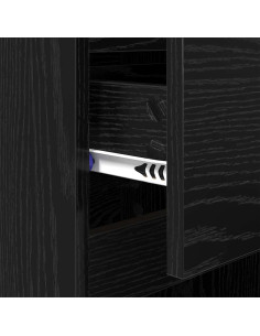 Armadio da Notte Rovere Nero 40 x 35 x 70 cm Legno multistrato