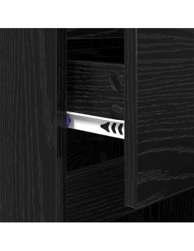 Armadio da Notte con cassetto 2 pcs Rovere Nero 40 x 35 x 70 cm