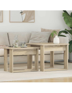 Set di Tavolini da Caffè 2 pcs Rovere Sonoma Legno multistrato