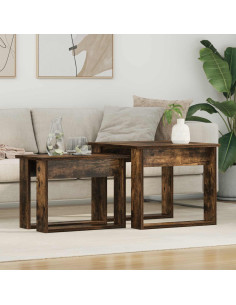 Set di Tavolini da Caffè 2 pcs Rovere fumé Legno multistrato