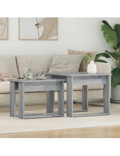 Set di Tavolini da Caffè 2 pcs Grigio Sonoma Legno multistrato