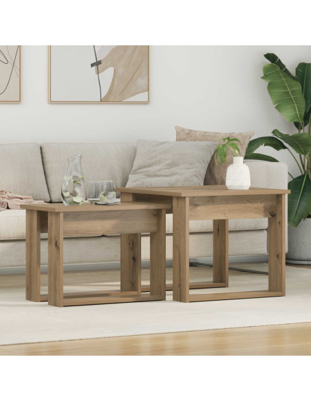 Set di Tavolini da Caffè 2 pcs Rovere artigianale