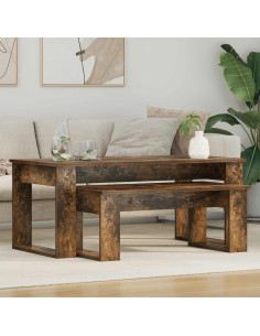 Set di Tavolini da Caffè 2 pcs Rovere fumé Legno multistrato