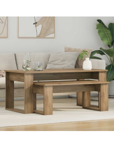 Set di Tavolini da Caffè 2 pcs Rovere artigianale