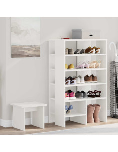 Mobile per scarpe 2 pcs Bianco Legno multistrato