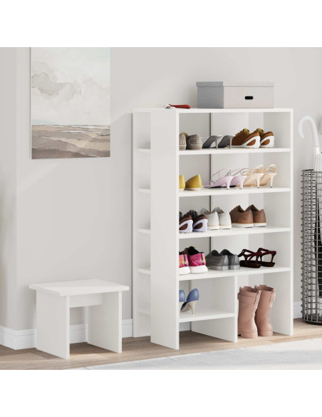 Mobile per scarpe 2 pcs Bianco Legno multistrato