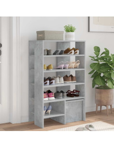 Mobile per scarpe 2 pcs Grigio cemento Legno multistrato