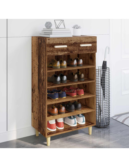 Mobile per scarpe con cassetto Legno vecchio 60 x 35 x 105 cm