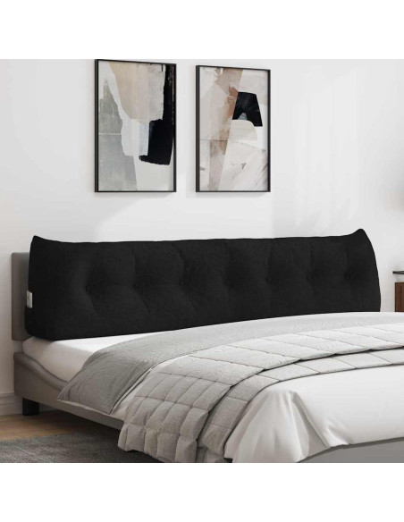 Cuscino per Schiena Nero 200 x 24 x 50 cm Tessuto