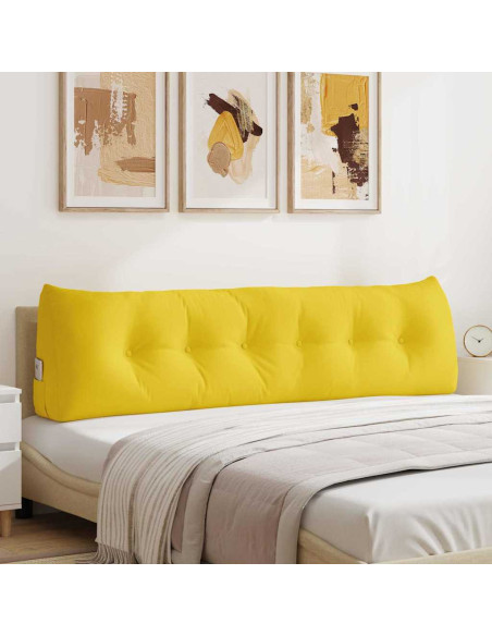 Cuscino per Schiena Giallo Chiaro 180 x 24 x 50 cm Tessuto