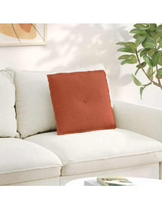 Cuscino per Schiena Rosso Arancio 50 x 45 cm Tessuto in Cords