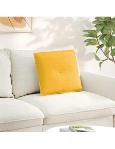 Cuscino per Schiena Giallo Chiaro 50 x 45 cm Tessuto in Cords