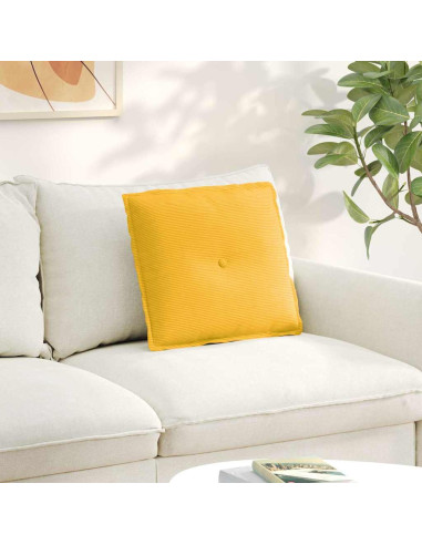 Cuscino per Schiena Giallo Chiaro 50 x 45 cm Tessuto in Cords