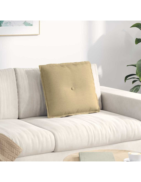 Cuscino per Schiena Grigio Verde 50 x 45 cm Tessuto in Cords