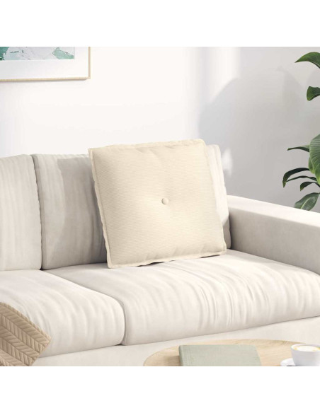 Cuscino per Schiena Crema 50 x 45 cm Tessuto in Cords