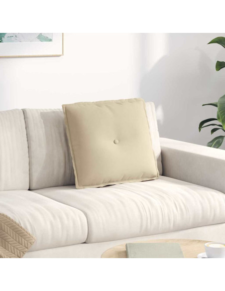 Cuscino per Schiena Crema 50 x 45 cm Tessuto in Microfibra